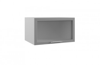 Гарда ГВПГС 800 шкаф верхний горизонтальный глубокий со стеклом высокий (Ваниль/корпус Серый) в Среднеколымске - srednekolymsk.mebel54.com | фото