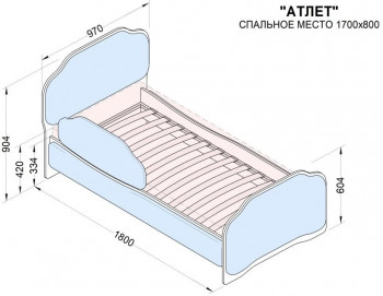 Кровать 170 Атлет 29 Синий (мягкий бортик) в Среднеколымске - srednekolymsk.mebel54.com | фото