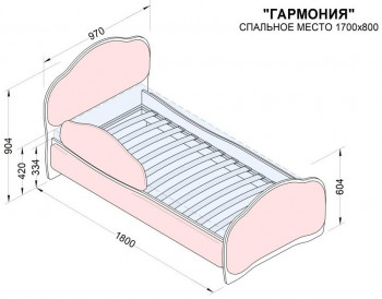 Кровать 170 Гармония 08 Шоколад (мягкий бортик) в Среднеколымске - srednekolymsk.mebel54.com | фото