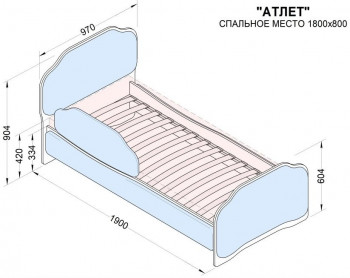Кровать 180 Атлет 29 Синий (мягкий бортик) в Среднеколымске - srednekolymsk.mebel54.com | фото