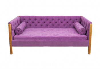 Кровать 180 серии Леди  32 Фиолетовый (подушка валик) в Среднеколымске - srednekolymsk.mebel54.com | фото