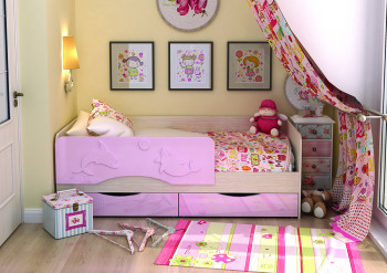 Кровать Алиса КР-812 1,6 Белфорд/Розовый металлик в Среднеколымске - srednekolymsk.mebel54.com | фото