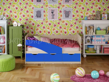 Кровать Бабочки 1,6м (Синий матовый) в Среднеколымске - srednekolymsk.mebel54.com | фото