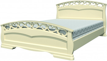 Кровать Грация-1 из массива сосны 1400*2000 Слоновая кость в Среднеколымске - srednekolymsk.mebel54.com | фото