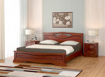 Кровать Карина-7 из массива сосны 1400*2000 Орех в Среднеколымске - srednekolymsk.mebel54.com | фото