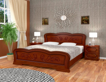 Кровать Карина-8 из массива сосны 1200*2000 Орех в Среднеколымске - srednekolymsk.mebel54.com | фото