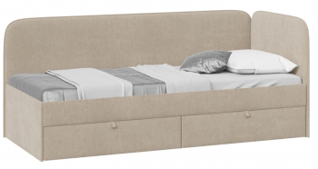 Кровать «Молли» с мягкой обивкой (900) тип 1 (Микровелюр Scandi Cream 03) в Среднеколымске - srednekolymsk.mebel54.com | фото