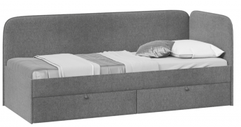 Кровать «Молли» с мягкой обивкой (900) тип 1 (Микровелюр Scandi Graphite 22) в Среднеколымске - srednekolymsk.mebel54.com | фото