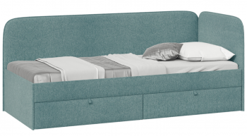 Кровать «Молли» с мягкой обивкой (900) тип 1 (Микровелюр Scandi Indigo 11) в Среднеколымске - srednekolymsk.mebel54.com | фото