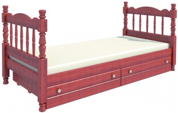 Кровать одинарная Аленка из массива сосны 800*1890 Орех в Среднеколымске - srednekolymsk.mebel54.com | фото
