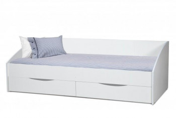 Кровать одинарная "Фея - 3" (симметричная) New/(белый / белый / ДВПО: белый) в Среднеколымске - srednekolymsk.mebel54.com | фото