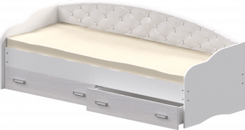 Кровать Софа-7 с мягкой спинкой (800х1900) Белый в Среднеколымске - srednekolymsk.mebel54.com | фото