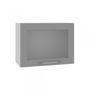 Квадро ВПГС 600 шкаф верхний горизонтальный со стеклом высокий (Белый софт/корпус Серый) в Среднеколымске - srednekolymsk.mebel54.com | фото