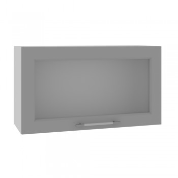 Квадро ВПГС 800 шкаф верхний горизонтальный со стеклом высокий (Белый софт/корпус Серый) в Среднеколымске - srednekolymsk.mebel54.com | фото