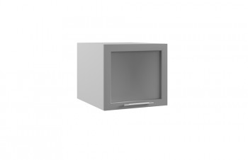 Лофт ГВПГС 500 шкаф верхний горизонтальный глубокий со стеклом высокий (Бетон светлый/корпус Серый) в Среднеколымске - srednekolymsk.mebel54.com | фото