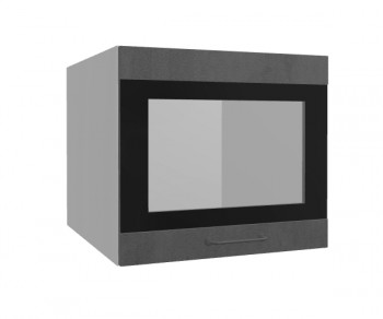 Лофт ВПГСФ 500 шкаф верхний горизонтальный со стеклом высокий с фотопечатью (Бетон темный/корпус Серый) в Среднеколымске - srednekolymsk.mebel54.com | фото