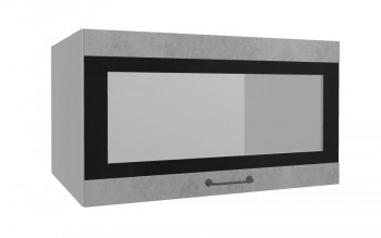 Лофт ВПГСФ 800 шкаф верхний горизонтальный со стеклом высокий с фотопечатью (Бетон светлый/корпус Серый) в Среднеколымске - srednekolymsk.mebel54.com | фото