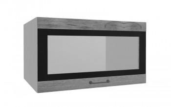 Лофт ВПГСФ 800 шкаф верхний горизонтальный со стеклом высокий с фотопечатью (Дуб цикорий/корпус Серый) в Среднеколымске - srednekolymsk.mebel54.com | фото