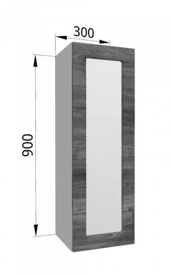 Лофт ВПС 300 шкаф верхний со стеклом высокий (Дуб бурый/корпус Серый) в Среднеколымске - srednekolymsk.mebel54.com | фото