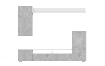 Мебель для гостиной МГС 4 (Белый/Цемент светлый) в Среднеколымске - srednekolymsk.mebel54.com | фото