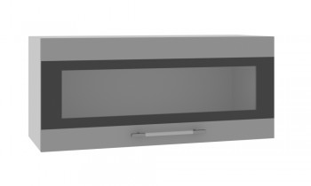 Норд ШВГС 800 Шкаф верхний горизонтальный со стеклом (Софт черный/корпус Белый) в Среднеколымске - srednekolymsk.mebel54.com | фото