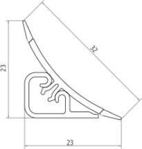 Плинтус LB-23, L=3000мм, черный матовый в Среднеколымске - srednekolymsk.mebel54.com | фото