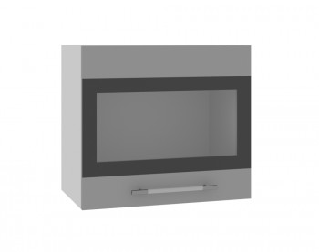Ройс ВПГСФ 500 Шкаф верхний горизонтальный со стеклом с фотопечатью высокий (Белый софт/корпус Серый) в Среднеколымске - srednekolymsk.mebel54.com | фото