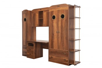Шкаф комбинированный для одежды с иллюминатором «Навигатор» (Дуб Каньон) в Среднеколымске - srednekolymsk.mebel54.com | фото