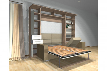 Шкаф-кровать с диваном Каролина в Среднеколымске - srednekolymsk.mebel54.com | фото