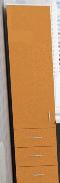 Шкаф-пенал №1 (полуоткрытый) Винтерберг/Оранжевый в Среднеколымске - srednekolymsk.mebel54.com | фото