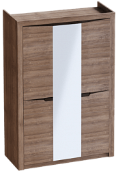 Шкаф трехдверный Соренто Дуб стирлинг/Кофе структурный матовый в Среднеколымске - srednekolymsk.mebel54.com | фото
