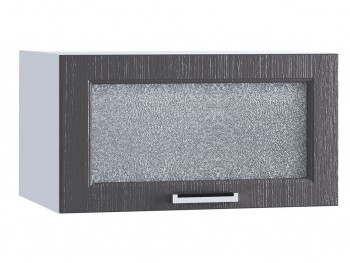 Шкаф верхний горизонтальный со стеклом 610, ШВГС 610 (Клен серый/корпус белый) в Среднеколымске - srednekolymsk.mebel54.com | фото