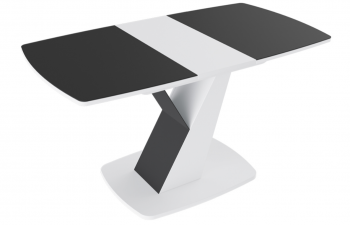 Стол обеденный «Гарда» Тип 1 (Белый/Стекло матовое черный графит) в Среднеколымске - srednekolymsk.mebel54.com | фото