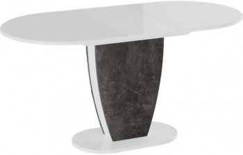 Стол обеденный «Монреаль» Тип 1 (Белый глянец/Моод темный) в Среднеколымске - srednekolymsk.mebel54.com | фото