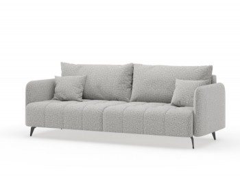 Валериан диван трёхместный прямой Светло-серый, ткань RICO FLEX 108 в Среднеколымске - srednekolymsk.mebel54.com | фото